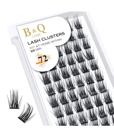 Cluster Lashes 72 Clusters B&Q Lash Clusters Individual Cluster Lashes Natural Eyelash Clusters DIY Lash Extensions Soft Fluffy Cluster Eyelash Extensions (B36 D-16MM) D-16 mm B 36