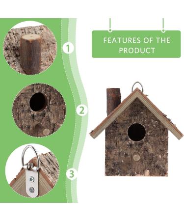 Wooden Bird Nesting Box House - Outdoor Garden Decorative Birdhouse 3.9x3.5x5.9inch - Buy Online on SooperMarket.com