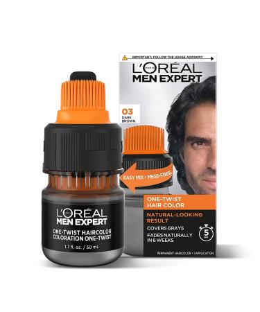 L'Oreal Paris Men Expert Dark Brown Permanent Haircolor 1 Application Kit - Covers Grays, Mess-Free, 2 Count - Buy Online on SooperMarket.com
