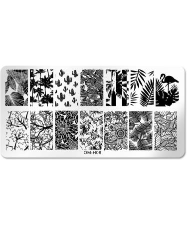 Tebi Nail Art Stamp Template - Valentine's Day Coconut Tree Love Heart Kiss Flower & Leaf Designs | Perfect for Creative Nail Art - Buy Online on SooperMarket.com