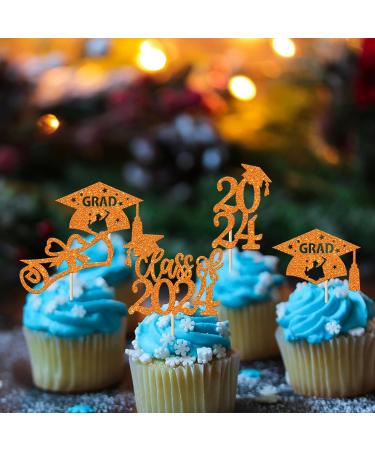 Rsstarxi 36 Pack Class of 2024 Graduation Cupcake Toppers 2024 Graduation Food Appetizer Picks 2024 Grad Cap Done Diploma Cupcake Picks for 2024 Graduation Theme Party Cake Decorations Orange - Buy Online on SooperMarket.com