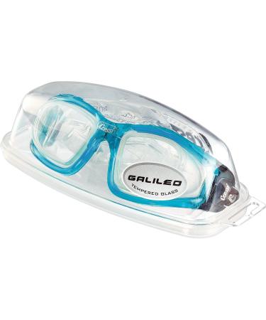 Cressi Galileo Adult Swim Goggles | Tempered Glass Lenses | No Distortion | Made in Italy | Clear/Aquamarine - Buy Online on SooperMarket.com