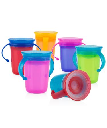 Nuby Plastic 1pk No Spill 2-Handle 360 Degree Wonder Cup - Colors May Vary  Red/Green/Pink/Aqua/Purple/Orange