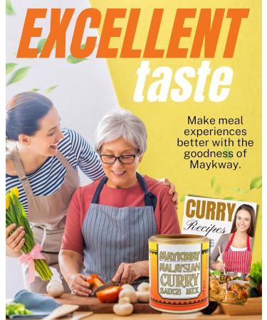 Maykway Curry Sauce Mix Hot with Curry Recipe Leaflet (170g x 3 Packs) | Ideal Curry Kit with 3 Pcs. Maykway Curry Powder and Recipe Card | Curry Mix Suitable for Vegetarians - Buy Online on SooperMarket.com