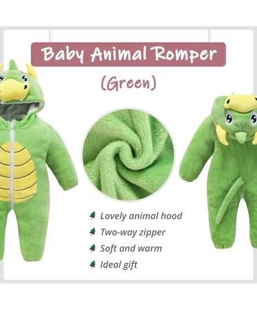 COOKY.D Unisex Winter Animal Hooded Baby Romper 18-24 Months - Green - Buy Online on SooperMarket.com