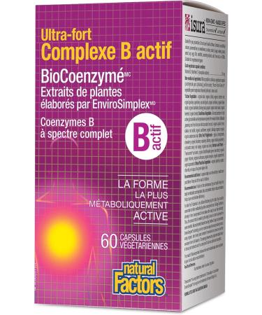 Natural Factors - Ultra Strength Active B Complex 60 v-caps - EnviroSimplex Processed Plant Extracts BioCoenzymated - Buy Online on SooperMarket.com