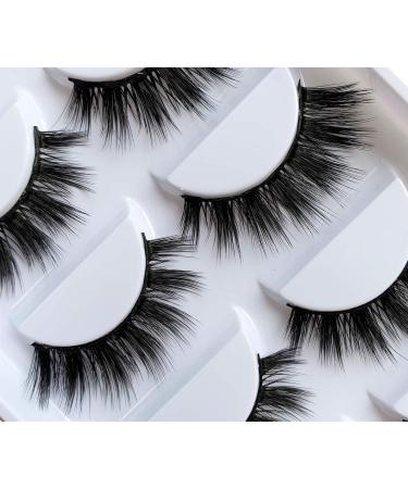 False Eyelashes with Glue 5 Pairs 3D Faux Mink False Lashes Reusable Long Thick Eyelashes for Makeup Eyelashes Extension with glue and Eyelashes Clip - Buy Online on SooperMarket.com