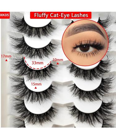 Heracks F-01 20 Pairs Short Mink Lashes 3D Wispy Cat-Eye Natural Look - Mixed Styles False Eyelashes Pack for Fluffy Lashes-A - Buy Online on SooperMarket.com