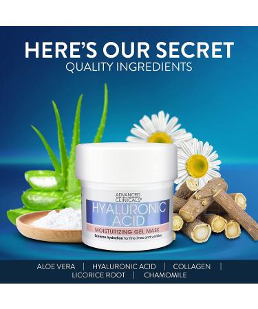 Advanced Clinicals Hyaluronic Acid Gel Mask - Hydrating & Brightening Anti-Aging Facial Mask (Pack of 2) - 5 Fl Oz Each - Buy Online on SooperMarket.com