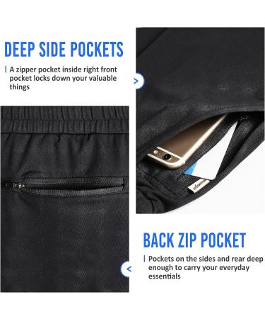 Maamgic Men's Workout Shorts - Soft Stretch Running Gym Athletic Shorts with Zip Pockets - Black - Large - Buy Online on SooperMarket.com