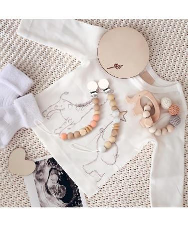 Buy Kowlone Silicone Pacifier Chain for Girls - 2-Pack (Beige & Oatmeal) | Dummy Clips & Holder for Baby Showers - Buy Online on SooperMarket.com