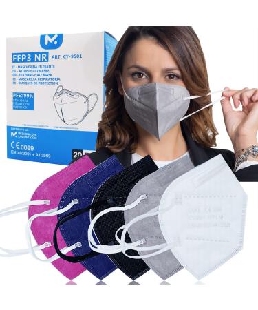 20 CE certified FFP3 mouth-nose mask 5-layer mask dust and particle protection mask medical protective mask with high filter efficiency PFE 99 20 respiratory mask