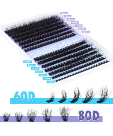 Geeneiya Fluffy Mink Eyelash Clusters - Thick Individual Extensions 10-18MM (280 Pcs) - Premium Quality Fake Lashes for Stunning Volume - Buy Online on SooperMarket.com