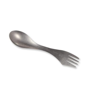 Light My Fire Spork Titanium - 6.7" Titanium spork with serrated edge - BPA Free metal spork and no metallic taste - Camping spork Made in Sweden