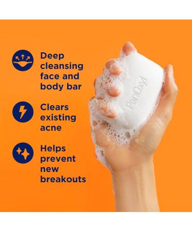 PanOxyl Acne Treatment Bar - 10% Benzoyl Peroxide Maximum Strength Soap for Face & Body - Vegan 4 oz | Best Acne Solution - Buy Online on SooperMarket.com