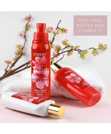 Japanese Cherry Blossom Bath and Body Gift Set - Spa Essentials for Men & Women | Natural Extracts Vitamin E & Shea Butter | Travel Self Care Kit - Buy Online on SooperMarket.com