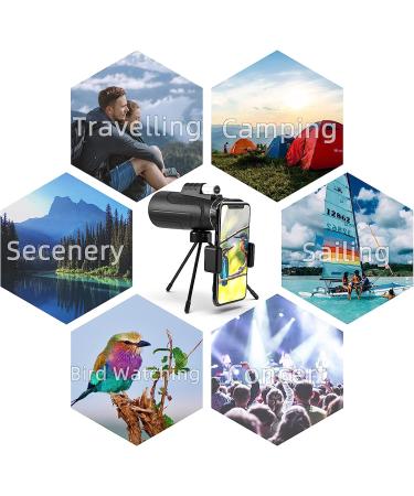 GRWANG 12X50 HD Monocular Telescope for Adults & Kids - Waterproof BAK4 Prism, Ideal for Bird Watching, Hunting & Camping - Includes Smartphone Adapter & Tripod - Perfect Outdoor Gift - Buy Online on SooperMarket.com
