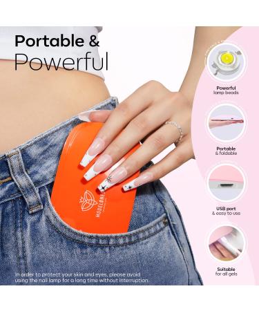 Modelones 20PCS Gel Nail Polish Kit with UV Light - 6 Classic Neutral Colors | Soak Off Gel Polish Set with Portable Mini LED Lamp, Base & Top Coat | All-in-One Manicure Kit for Starter, DIY Salon Gift - Pink Blue Violet - Buy Online on SooperMarket.com