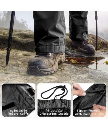 AXESQUIN Men's Waterproof Rain Pants - Lightweight, Packable & Windproof Outdoor Over Pants for Hiking & Fishing | Black, Large - Buy Online on SooperMarket.com