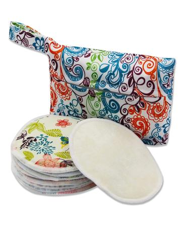 Pinowu Organic Bamboo Nursing Pads - 10 Washable Pads + Wet Bag & Wash Bag | Charming Nipplecovers for Breastfeeding Moms - Pastel Touch, Large 4.7 - Buy Online on SooperMarket.com