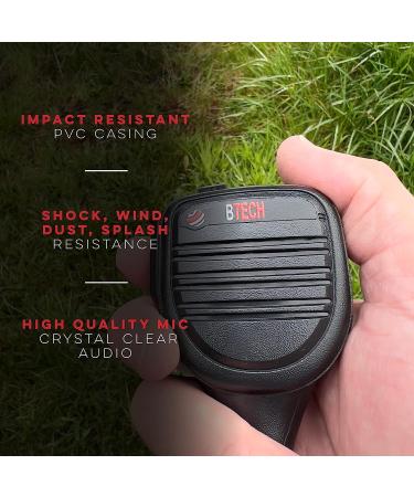 BTECH QHM22D Dual PTT Speaker Mic - Platinum Series, IP54 Rainproof Shoulder Mic for BaoFeng, Kenwood Radios - Buy Online on SooperMarket.com
