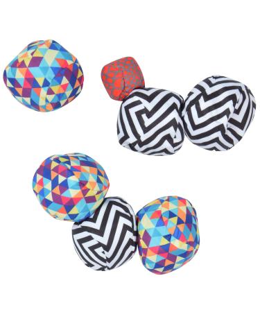 Ocean 5 extremely boules-soft boules set Street-Boccia Cross Country Petanque with bag always play everywhere in and outdoor triangle/ziczac-Colorful/Black-and-White