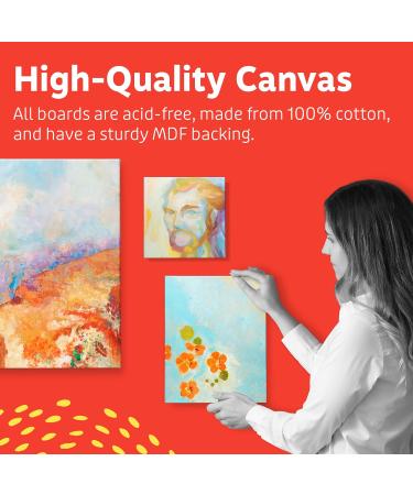 Artlicious 8x10 Blank White Canvas Boards - Pack of 12 | 100% Cotton Art Panels for Oil, Acrylic & Watercolor Paint - Buy Online on SooperMarket.com