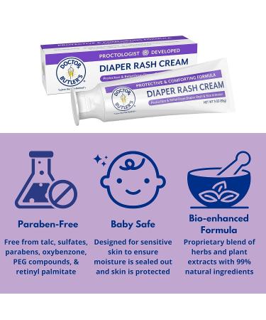 Doctor Butler's Maximum Strength Diaper Rash Cream 3oz - Fast Relief & Protection for Baby's Sensitive Skin - Buy Online on SooperMarket.com