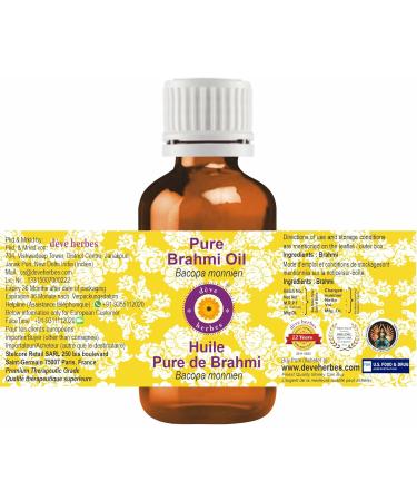 Deve Herbes Pure Brahmi Oil (Bacopa monnieri) 100% Natural Therapeutic Grade for Personal Care 50ml (1.69oz) - Buy Online on SooperMarket.com