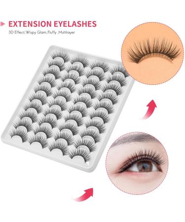 AIDIRui 20 Pairs 3D Chemical Fiber Lashes Natural False Eyelashes Dramatic Volume Lashes Makeup Extension Eyelashes - Buy Online on SooperMarket.com