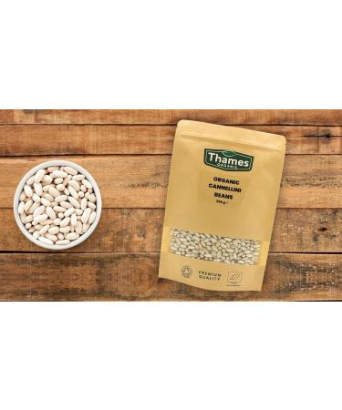 Organic Cannellini Beans 1kg - High Fibre High Protein No Additives No Preservatives Raw Vegan GMO-Free - Nutritious and Flavorful - Great for Soups Salads and Casseroles - Thames Organic - Buy Online on SooperMarket.com