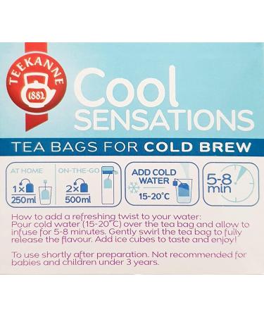 Teekanne Peach & Passion Fruit Cold Brew Tea Infusion Ice Cool Sensations All Natural Real Fruit with Apple Rosehip Hibiscus 18 Teabags - Buy Online on SooperMarket.com