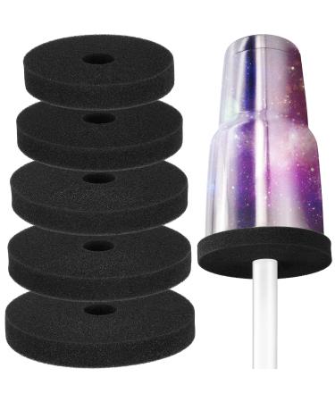 5 Pcs Tumbler Protector 5 Sizes Tumbler Inserts for Epoxy Resin Rim Spray Paint Clear Coat Cup Turner Partner DIY Accessories for 10oz, 12oz, 14oz, 20oz, 24oz, 30oz, Foam (Black)