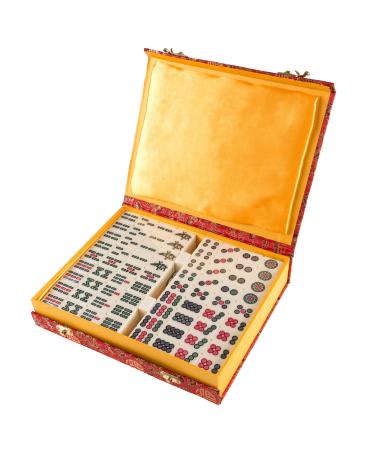 Hey! Play! Chinese Mahjong Game Set with 146 Tiles, Dice, and Ornate Storage Case for Adults, Kids, Boys and Girls