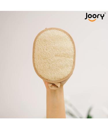 JOORY Natural Exfoliating Loofah Sponge - 3 Pack Egyptian Body Scrubber | Biodegradable Shower Luffa Pad - Buy Online on SooperMarket.com