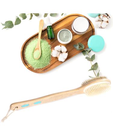 Bamboo Handled Shower Brushes for Exfoliating and Body Massage - Soft and Hard Natural Boar Bristles - Ideal for Back and Whole Body Scrubbing - Buy Online on SooperMarket.com