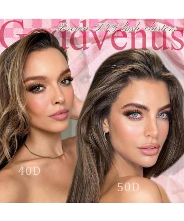 Buy Goddvenus Brown Eyelash Clusters - 320pcs Fluffy DIY Individual Lashes for Natural Wispy Look | 40D 50D D Curl Extensions - International Shipping Available - Buy Online on SooperMarket.com