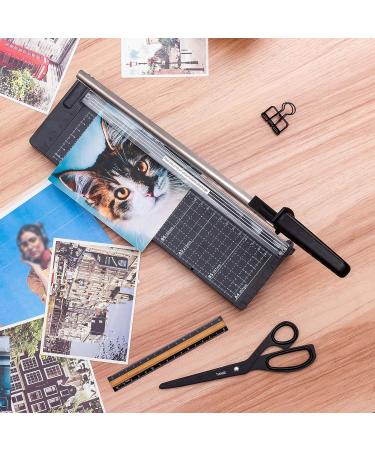 TIANSE Paper Trimmer-12 8 to 12 Sheet Capacity  Paper Cutter Guillotine- with Safety Blade Lock Heavy Duty Metal Base Paper Cutting Board for Home  Office School-Black - Buy Online on SooperMarket.com