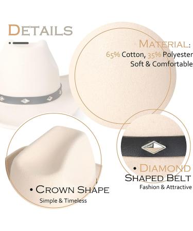 Lisianthus Wide Brim Cowboy Hat - Diamond Shaped Beige Medium - Unisex Western Outdoor Felt Hat - Buy Online on SooperMarket.com