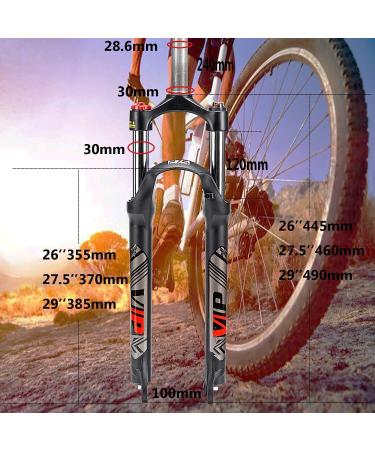 BUCKLOS MTB Suspension Fork | 26/27.5/29 Inches | 28.6mm Straight Tube | Spring Front Fork | QR 9mm | Travel 100mm | Manual Locking | XC Mountain Bike Forks - Buy Online on SooperMarket.com