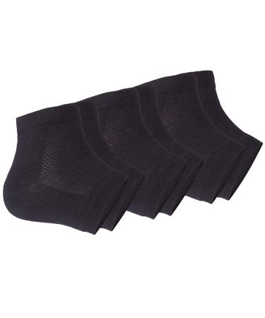 Vented Moisturizing Gel Heel Socks 3 Pairs Toeless Spa Sock for Foot Care Treatment Cracked Heels Dry Feet Foot Calluses (Black)