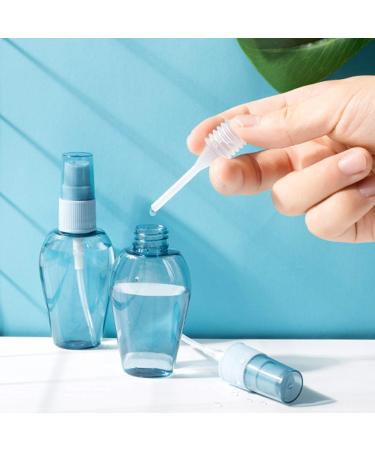 Rintal ZKSM Travel Bottles Set - 6 Empty Cosmetic Containers with Labels Funnel & Straw for Liquids - Perfect for Water & Emulsions (Blue & Transparent) - Buy Online on SooperMarket.com