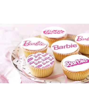 24 x Pre-Cut Barbie 8 Edible Stand up Wafer/Rice Paper Cupcake Cake Toppers Birthday Party Pink Decorations - Buy Online on SooperMarket.com