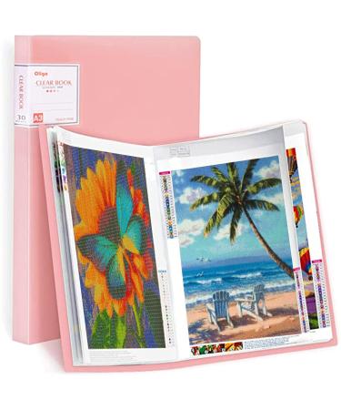 Huacan A3 Diamond Painting Storage Book 30 Pages Portfolio Presentations Folder for 30x40cm Painting Pink