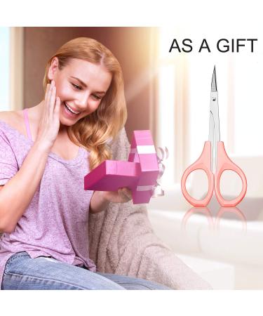 2 Pack Curved Craft Scissors for Eyebrow & Eyelash Extensions - Stainless Steel Beauty Trimming Scissors (Pink, 4 Inch) - Buy Online on SooperMarket.com