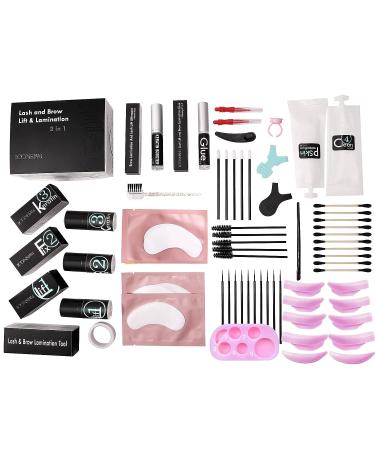 Lash Lift & Brow Lamination Kit - DIY Eyelash Perm with 10ml Airless Pump | Easy At-Home Use | 15+ Applications | Lasts 6 Weeks | 8pc Set - Buy Online on SooperMarket.com