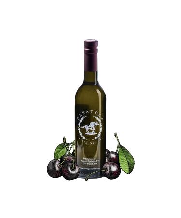 Saratoga Olive Oil Company Black Cherry Dark Balsamic Vinegar 375ml (12.7oz) 12.68 Fl Oz (Pack of 1)