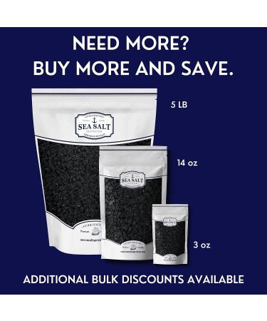 Hawaiian Black Lava Sea Salt - 14 oz Bag | Sal Negra for Cooking & Cocktails | Sea Salt Superstore - Buy Online on SooperMarket.com
