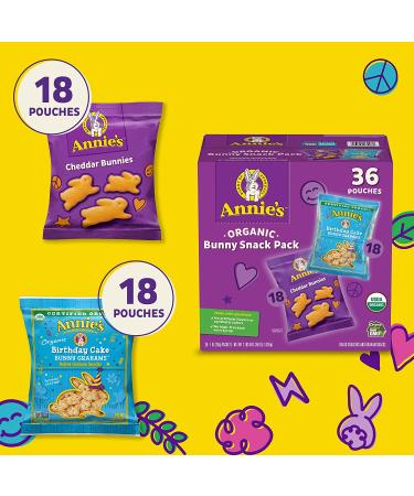 Annie's Organic Birthday Cake Bunny Grahams & Cheddar Bunnies Snack Pack 36ct - 36oz - Buy Online on SooperMarket.com