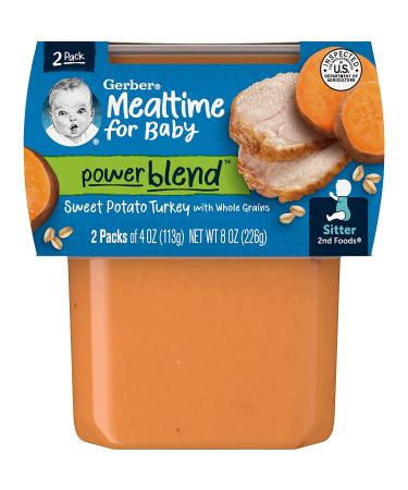 Gerber Sweet Potato Turkey 2nd Foods Dinner - Whole Grains 4 oz (2 Pack) - Baby Food - Buy Online on SooperMarket.com